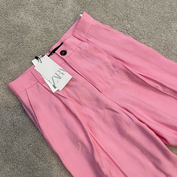 NWT! Sold out! Zara - full length pants, pastel pink, size S - Picture 3 of 7